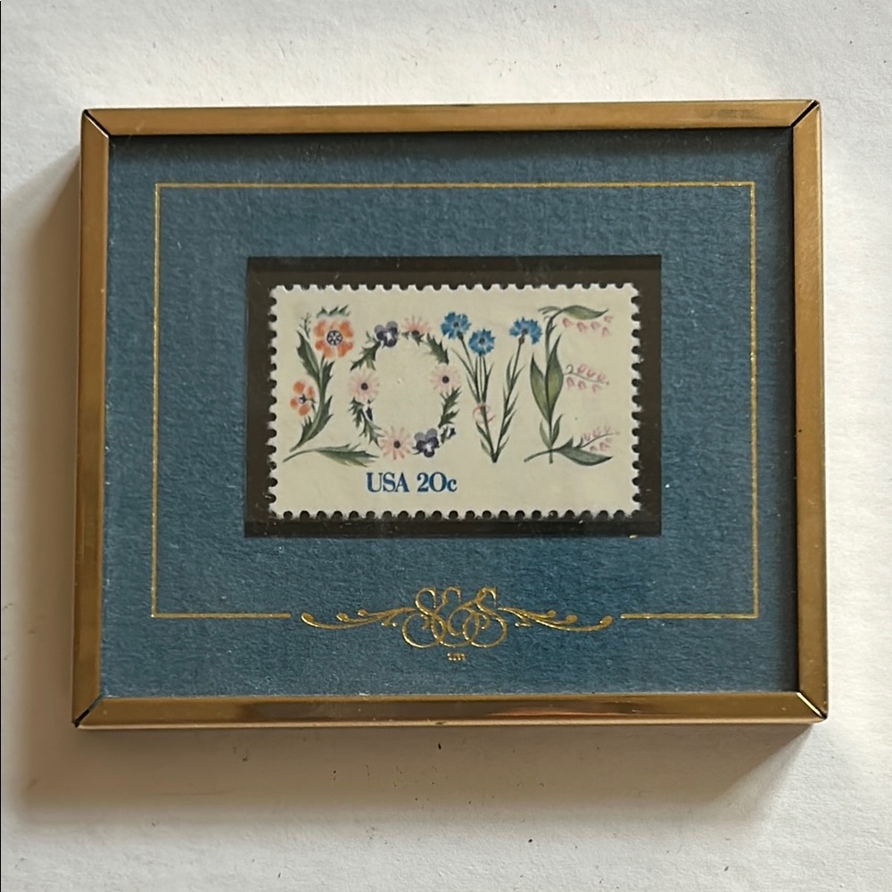 Framed Floral Love Stamp